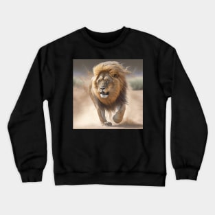 Lion charging Crewneck Sweatshirt